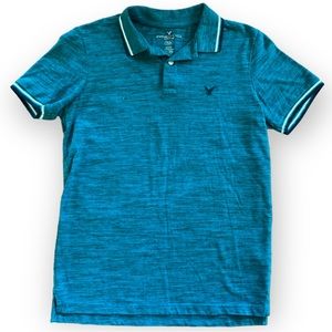 LIKE NEW AEO Blue Flex Polo Shirt